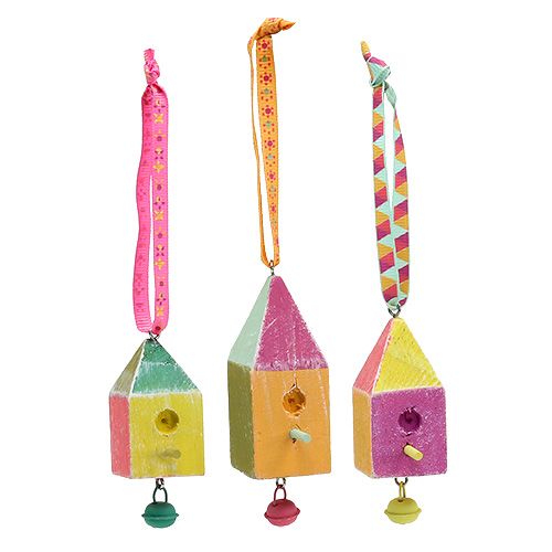 Holzhänger Vogelhaus 7x3x3cm bunt 6St | Floristik24.de