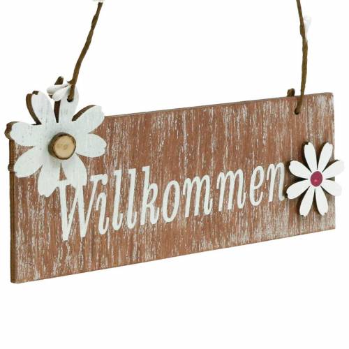 Artikel Florales Willkommensschild, Frühling, Türdeko “Willkommen”, Holzdeko zum Aufhängen 12St