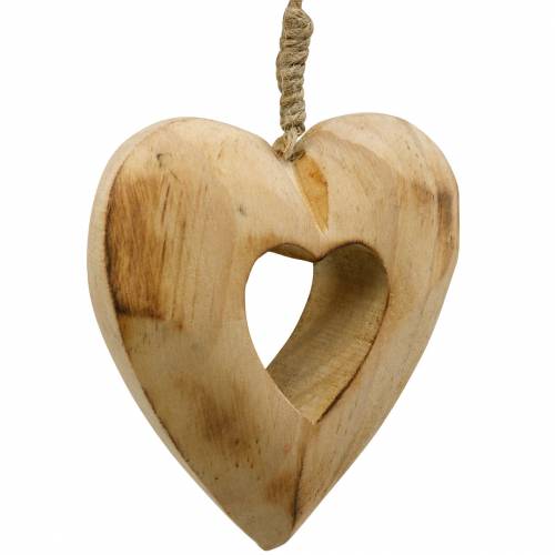 Holz Ø-5cm Be Happy Herz Geschenkanhänger Anhänger aus Holz mit Juteband Glücksbringer