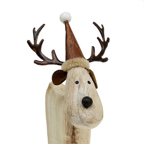 Floristik24 Holzhirsch Weiß H16,5cm 2St
