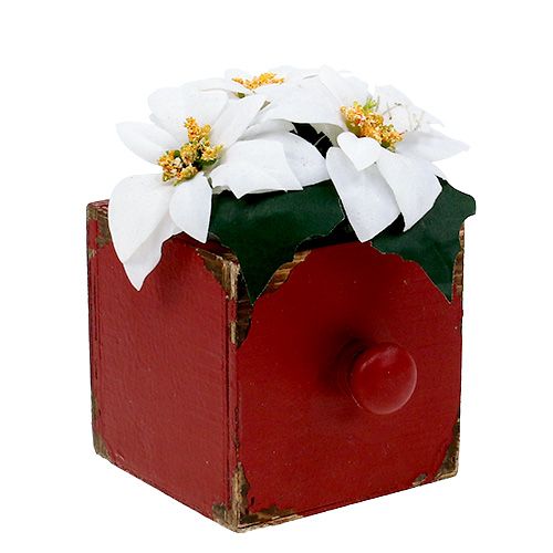 Floristik24 Holzkasten Schublade 3er-Set Rot 9/12/15cm