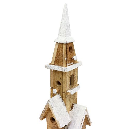Floristik24 Holzkirche mit Beleuchtung 40cm
