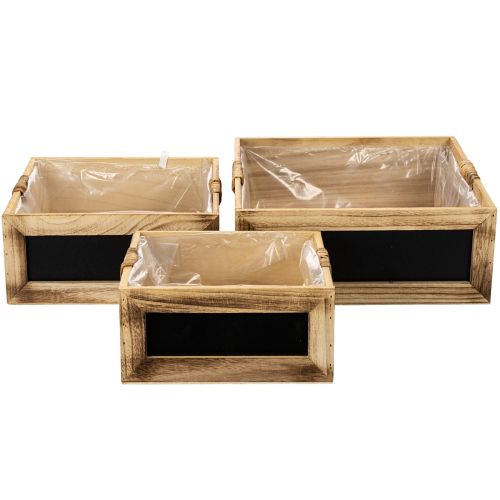 Holzkiste mit Tafel und Einsatz 3 Größen Set 30cm