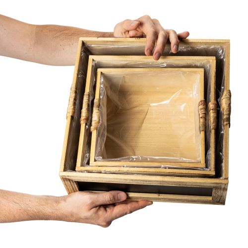 Holzkiste mit Tafel und Einsatz 3 Größen Set 30cm | Floristik24.de