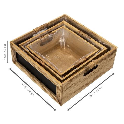 Holzkiste mit Tafel und Einsatz 3 Größen Set 30cm | Floristik24.de