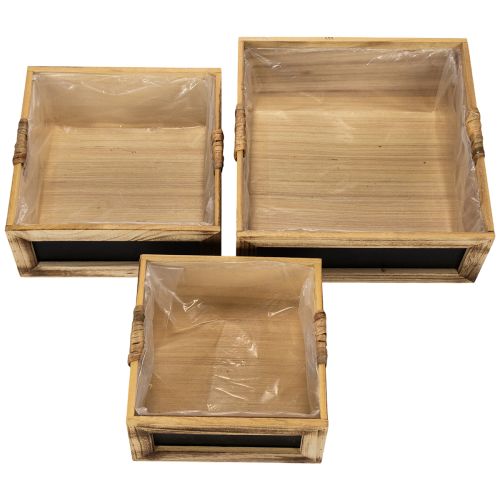 Holzkiste mit Tafel und Einsatz 3 Größen Set 30cm | Floristik24.de