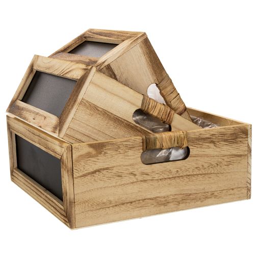 Holzkiste mit Tafel und Einsatz 3 Größen Set 30cm | Floristik24.de
