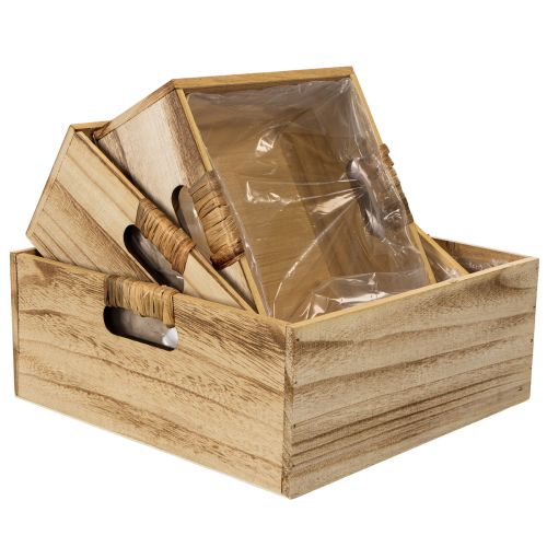 Holzkiste mit Tafel und Einsatz 3 Größen Set 30cm | Floristik24.de