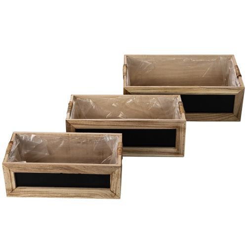 Kiste aus Holz mit Tafel zum Beschriften 3er-Set 36cm | Floristik24.de
