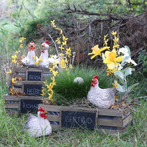 Artikel Holzkiste mit Tafel Kiste Pflanzkasten 40/35/30/25cm 4er-Set