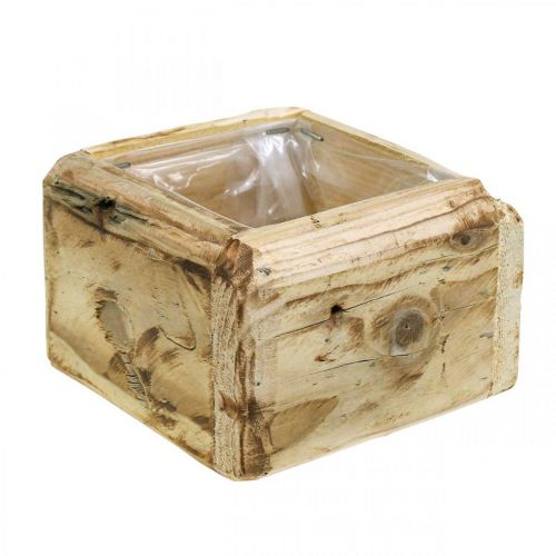 Floristik24 Pflanztopf Pflanzkasten Holz Blumentopf Natur 12×12×8,5cm