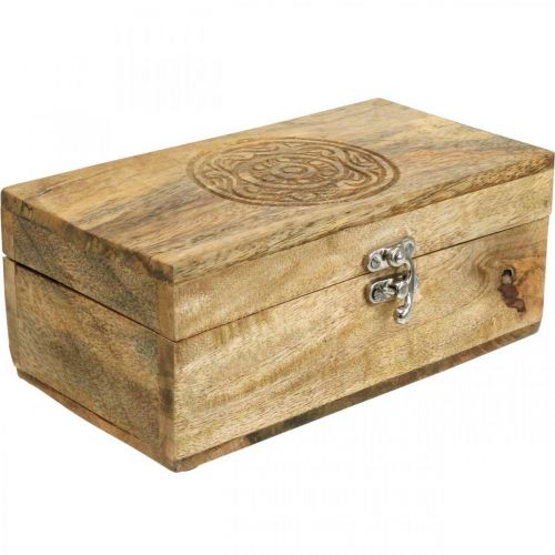 Holzkiste mit Deckel Schmuckschatulle Holzbox 21,5×11×8,5cm