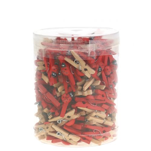 Floristik24 Deko-Holzklammern Marienkäfer 2,5cm 180 St