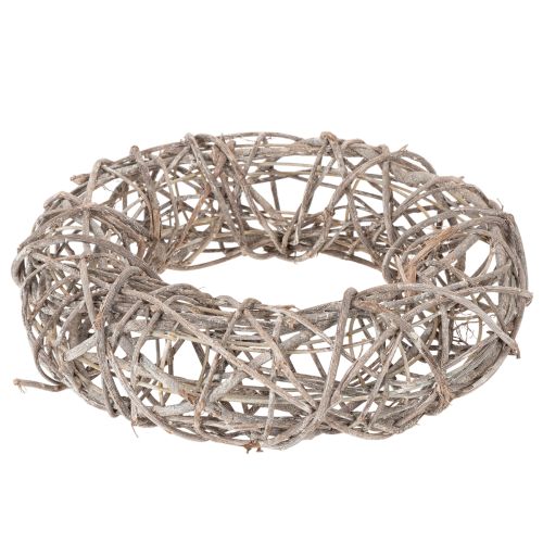 Holzkranz Dekokranz Natur Weiß Ø30cm H9,5cm | Floristik24.de