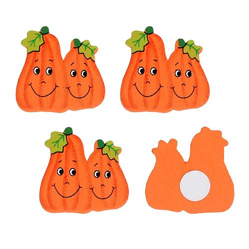 Holzkürbisse zum Kleben 2,5cm Orange 18 St