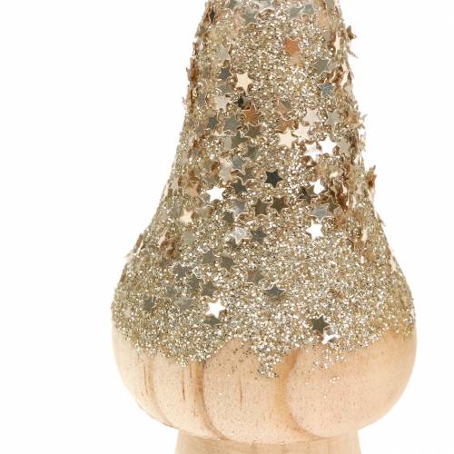 Floristik24 Holzpilz mit Glitter H8/10cm 4St