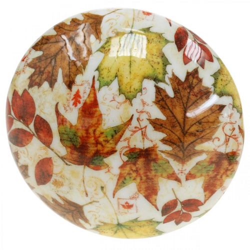 Floristik24 Holzpilz Deko Herbstlaub Weiß, Bunt Herbstdeko Ø13cm H19cm