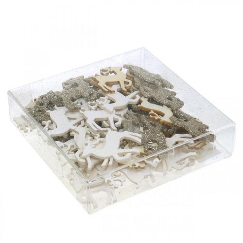 Floristik24 Streudeko Weihnachten Hirsch Holzdeko 4cm 72 St