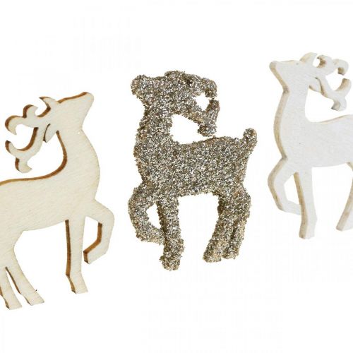 Floristik24 Streudeko Weihnachten Hirsch Holzdeko 4cm 72 St
