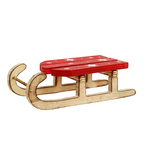 Holzschlitten Rot 13cm x 6cm 3St