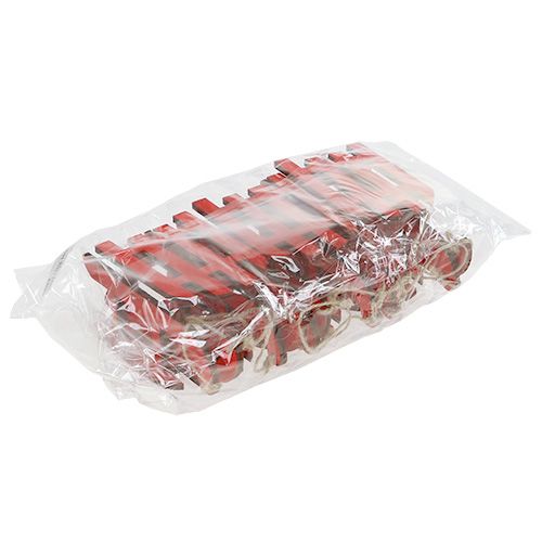 Floristik24 Holzschlitten zum Hängen Rot 15cm 6St