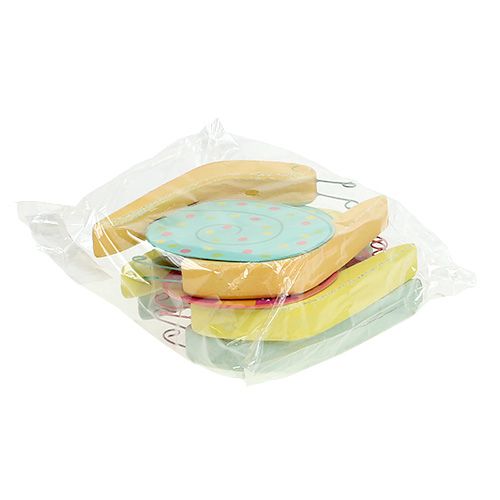 Floristik24 Holzschnecke 10,5 x 9cm bunt 6St