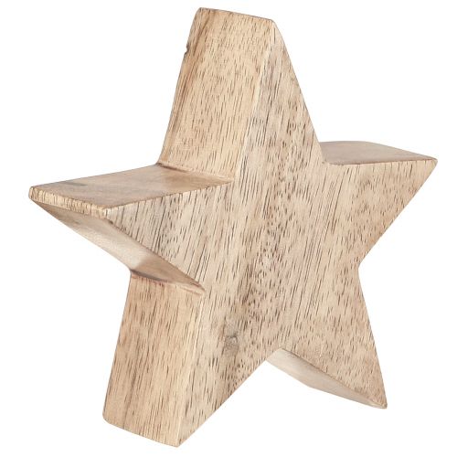 Floristik24 Holzstern Natur Stern Mangoholz Tischdeko Ø10cm 3 St