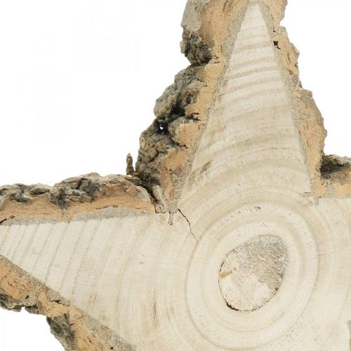 Floristik24 Holztablett für Advent, Baumscheibe Sternform, Weihnachten, Sterndeko Naturholz Ø29cm