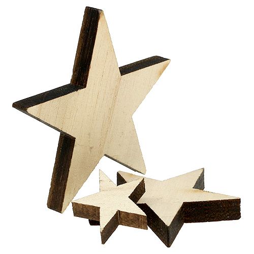 Floristik24 Holzsterne 2,5cm -7cm Natur 48 St