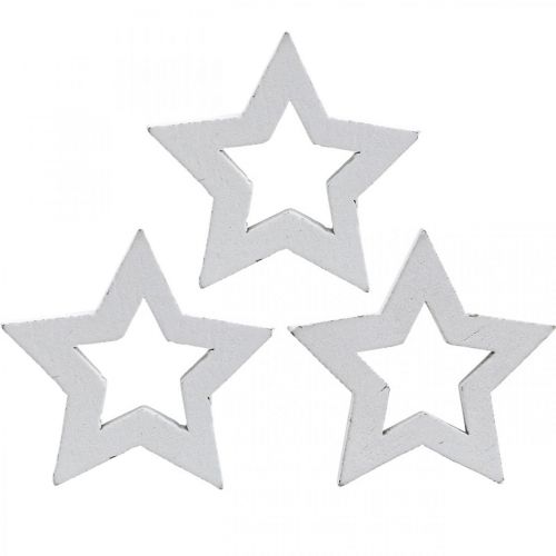 Holzsterne Streudeko Weihnachten Sterne Weiß 3cm 72St