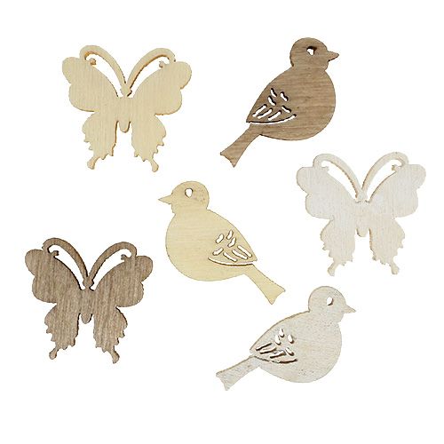 Holzstreu Deko sort. 2cm Natur 144St