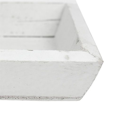 Floristik24 Holztablett Weiß L57,5cm B16cm H3cm 1St