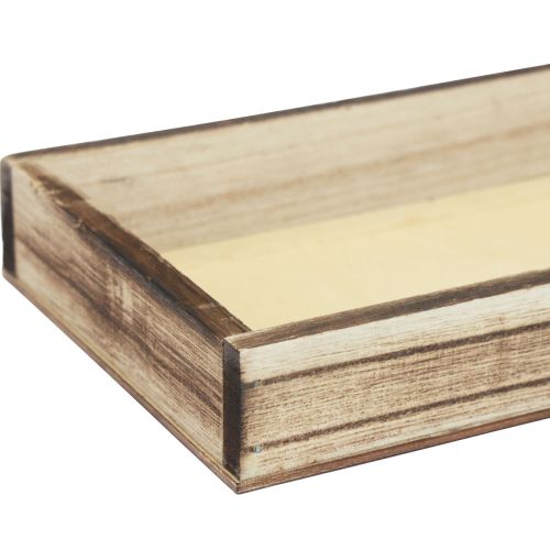 Artikel Holztablett geflammt Deko Tablett Tischdeko rustikal 24×12×3cm
