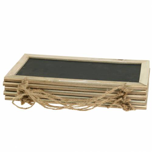 Floristik24 Schiefertafel mit Holzrand zum Hängen Natur 30x15cm 5 St