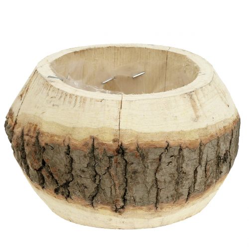 Floristik24 Holztopf zum Bepflanzen Natur Ø14cm