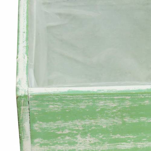 Artikel Pflanzgefäß Holz Hellgrün Weiß gewaschen 10×10cm/14×14cm 2er-Set