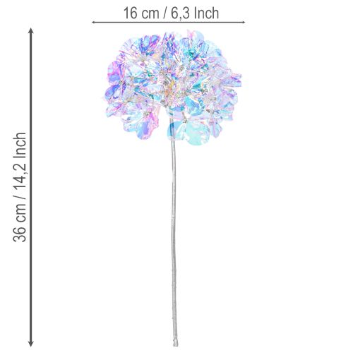 Künstlicher Blütenzweig Hortensie in irisierenden Farben 36cm 2St | Floristik24.de
