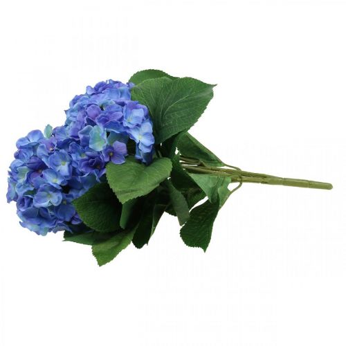 Floristik24 Hortensie Künstliche Blume Blau Seidenblumenstrauß 42cm