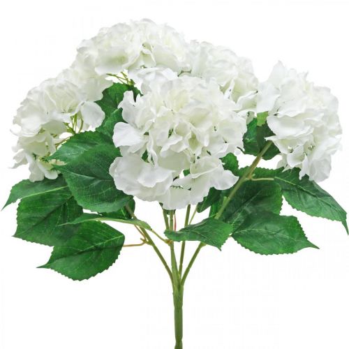 Artikel Deko Strauß Hortensien Weiß Kunstblumen 5 Blüten 48cm