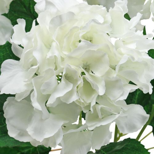 Hortensie Seidenblume Kunstpflanze Dekopflanze weiß 25 cm getopft 334402-40 F69