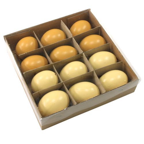 Floristik24 Hühnereier 6cm mix gelb 10St