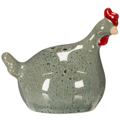 Artikel Keramik Huhn Deko Figur für Wohnbereich mit rustikalem Design und abstrakter Form 13cm 2St