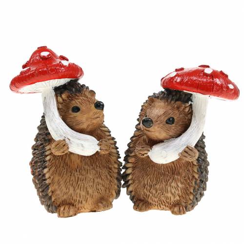 Floristik24 Herbst-Figur Igel mit Pilz H7cm 6St