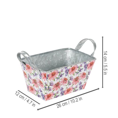 Jardiniere Frühling Blumenkasten Metall Deko 20×12,5×10cm | Floristik24.de