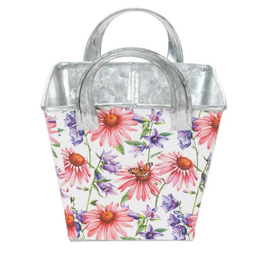 Jardiniere Frühling Blumenkasten Metall Deko 20×12,5×10cm | Floristik24.de