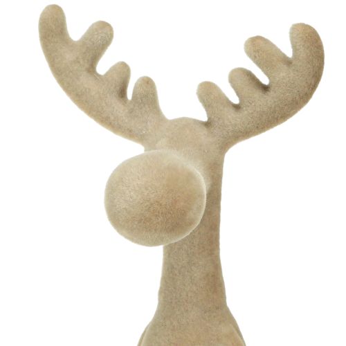 Kantenhocker Elch beflockt Kantensitzer Braun 31cm 3 St | Floristik24.de