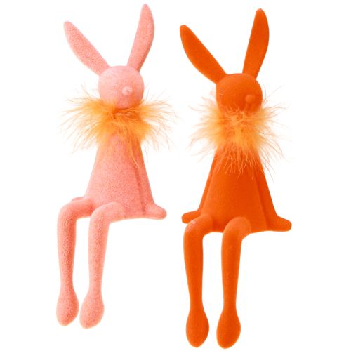 Osterhasen Kantenhocker Sitzende Osterhasen Figur für Ostern und Frühling 27cm 2St