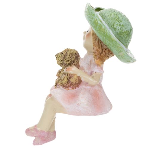 Kantenhocker Lächelndes Mädchen mit Hund Ø4,5cm H9,5cm | Floristik24.de