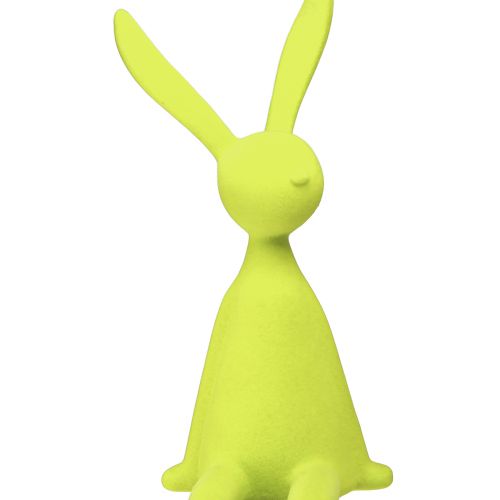 Floristik24 Kantenhocker Osterhase Hase sitzend beflockt – 2. Wahl – Gelbgrün 56cm