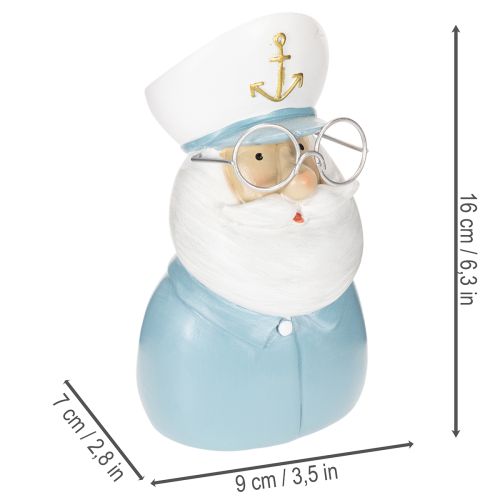 Kapitän Figur maritime Deko mit Brille und Mütze 16cm | Floristik24.de